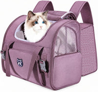 Expandable Large Cat Carrier Backpack, Supports up to – Essentials for Dogs - 16.5"L x 10.2"W x 15.8"H / Plum