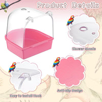 Honeydak 3 Pcs Bird Bath for Cage Parakeet Bath Hanging Box - Bright Colors - image 2