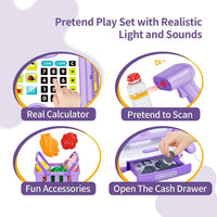 FS Toy Cash Register for kids Scanner - Purple - image 2