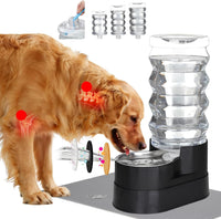RIZZARI 8L Elevated Dog Water Dispenser: Gravity Waterer for Large - Jet Black / 9L