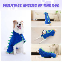 Super Absorbent Dog Bathrobe - Blue, Green edging / XX-Large - image 4