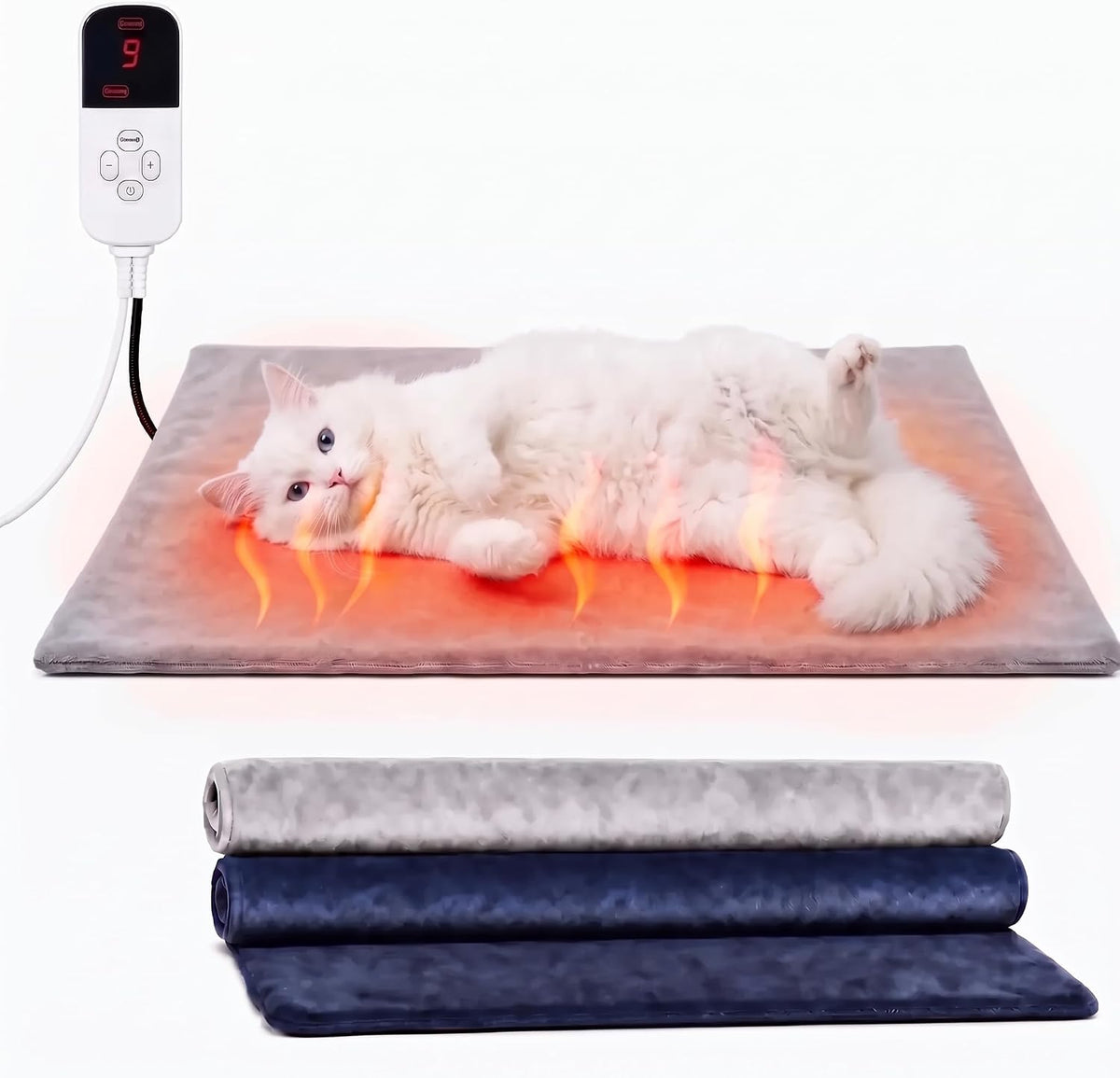 Dog Heating Pad Outdoor, 28*18in with Adjustable 9 Temp Setting & Timer – Essentials for Dogs - 18"*18"