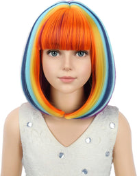 PATTNIUM kids dark blue short bob wig, synthetic with adjustable cap - view 26