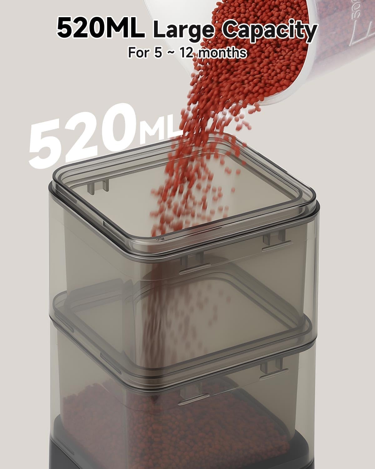 fishkeeper Automatic Fish Feeder for Aquarium, 8H/10H/24H Timer - 520ML - image 2
