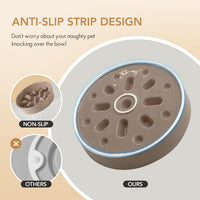 Ceramic Slow Feeder Dog Bowls - Brown Coffee / 7.3inch-C+Bowl Set - image 4