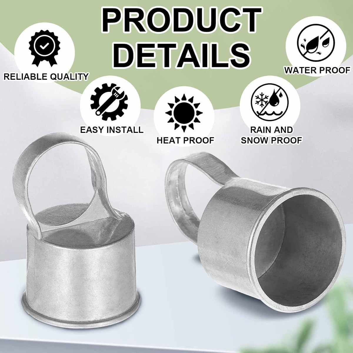 Therwen 12 pack aluminum chain link fence ring caps for 2-3/8 inch posts - view 26