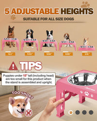 Elevated Dog Bowls for Medium Large Size Dogs - Pink / Medium Large / 2 Basic Bowls - image 2