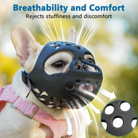 English Bulldog Muzzle, Soft Short Snout Dog Muzzle Stops Biting – Essentials for Dogs - Black / L（Head 17-18½"） - image 3