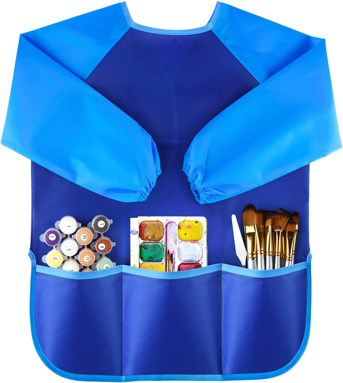 KUUQA Waterproof Children Art Smock Kids Art Aprons – Fun for Kids & Family - Blue / 1
