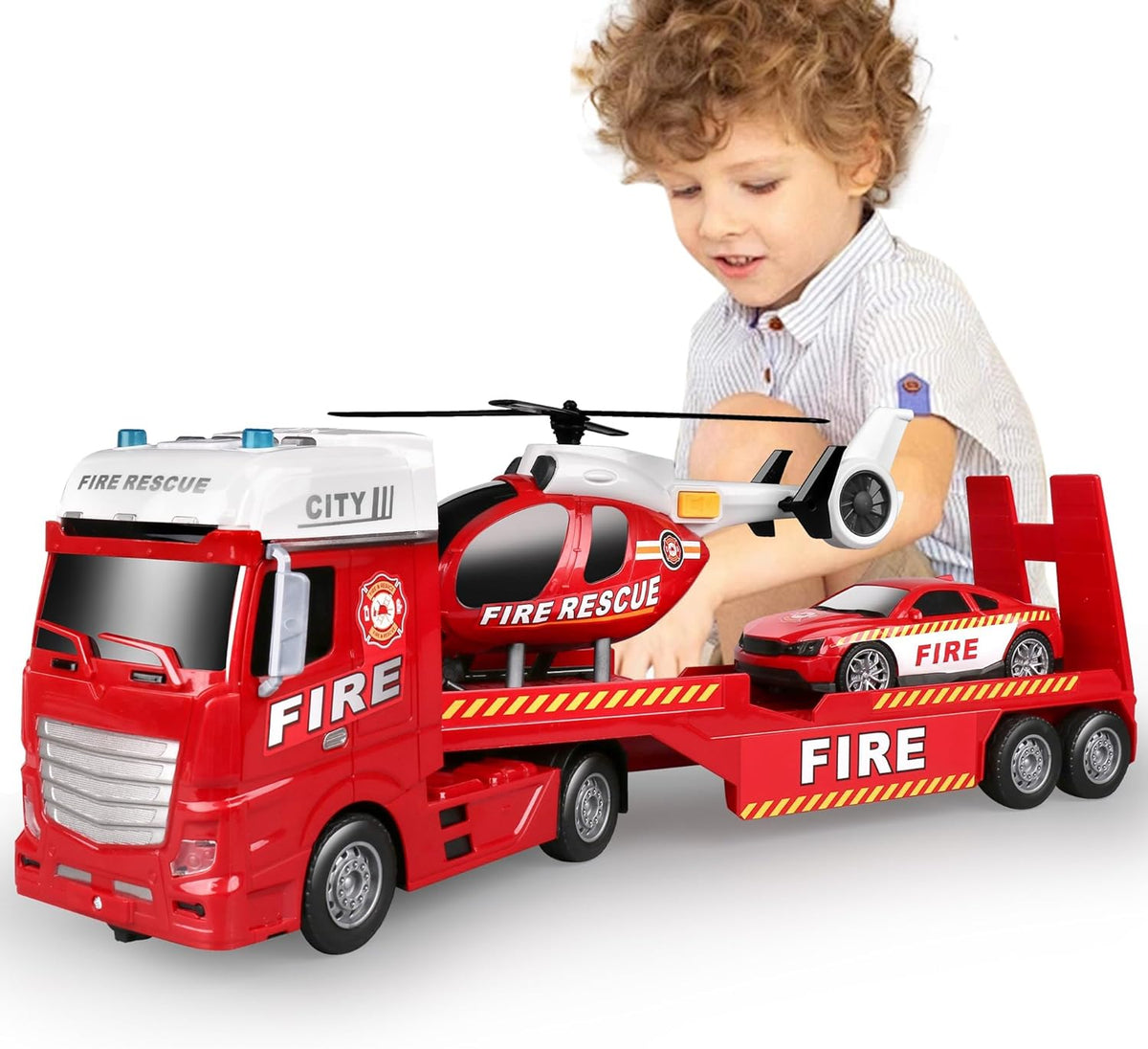 Dwi Dowellin Toddler Boy Toys for 3 4 5 6 Year Old - Fire Truck