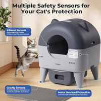 Self Cleaning Litter Box: Extra Large Automatic Cat Litter Box Self Cleaning for Multiple Cats - APP Control with Smart Sensors - Safety Protection - Low Noise Design