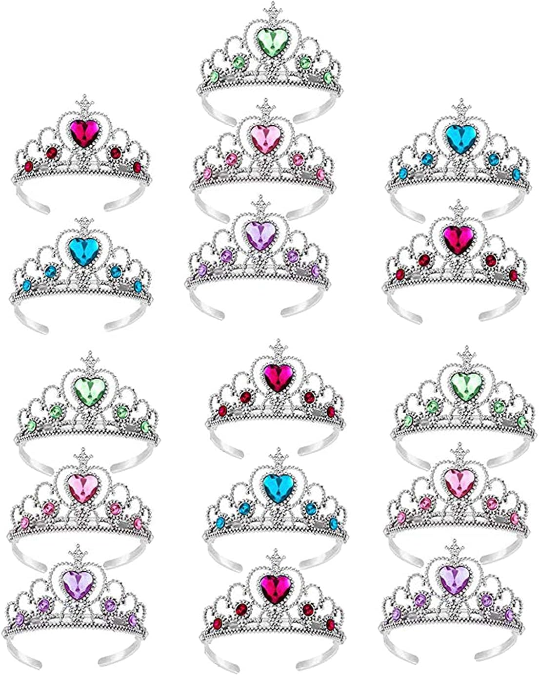 S & E Teacher's Edition 8 pack princess tiaras in 8 gemstone colors - view 3