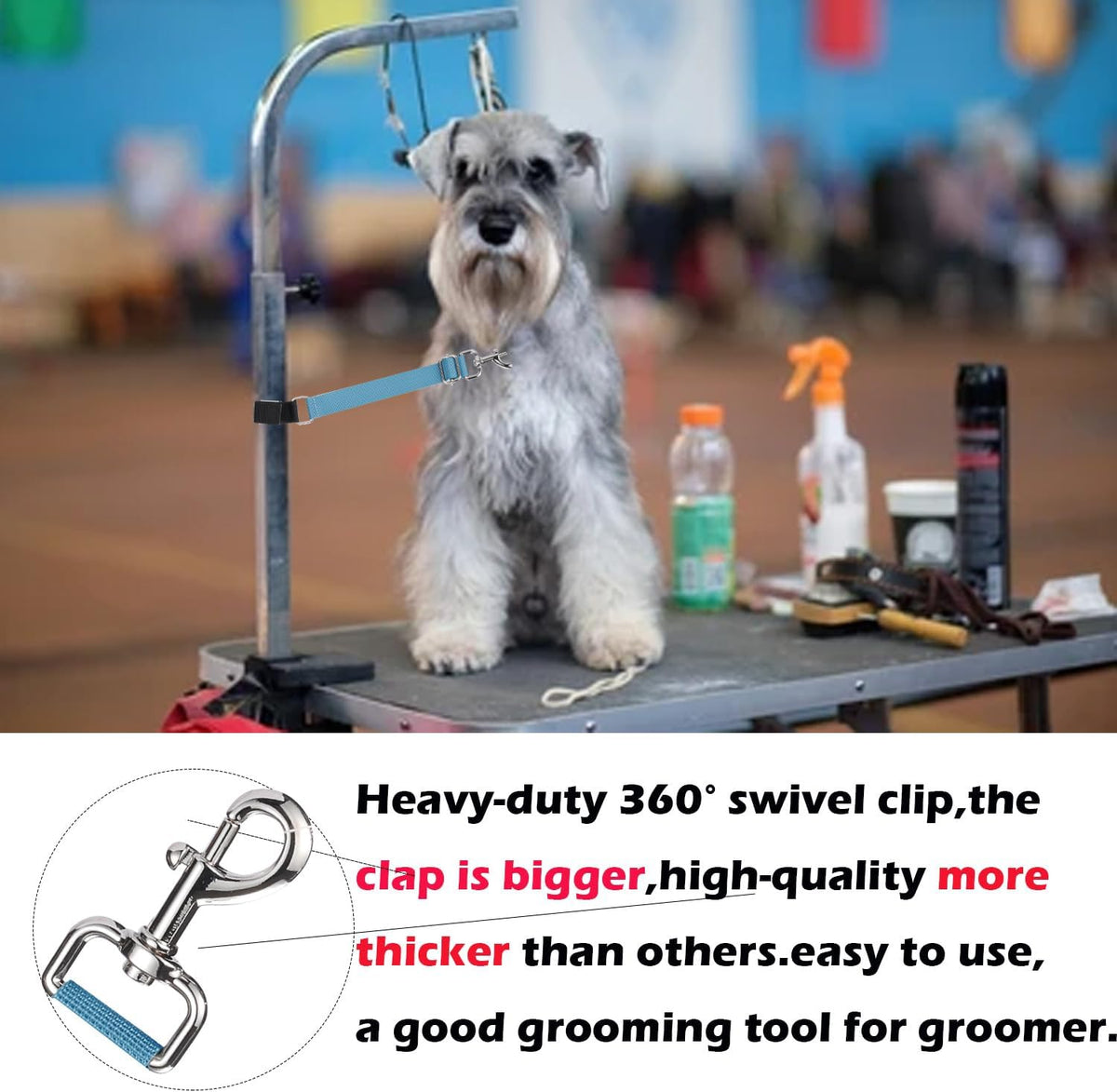 Pet Dog Grooming Arm Accessories - Black & Sky Blue - image 4