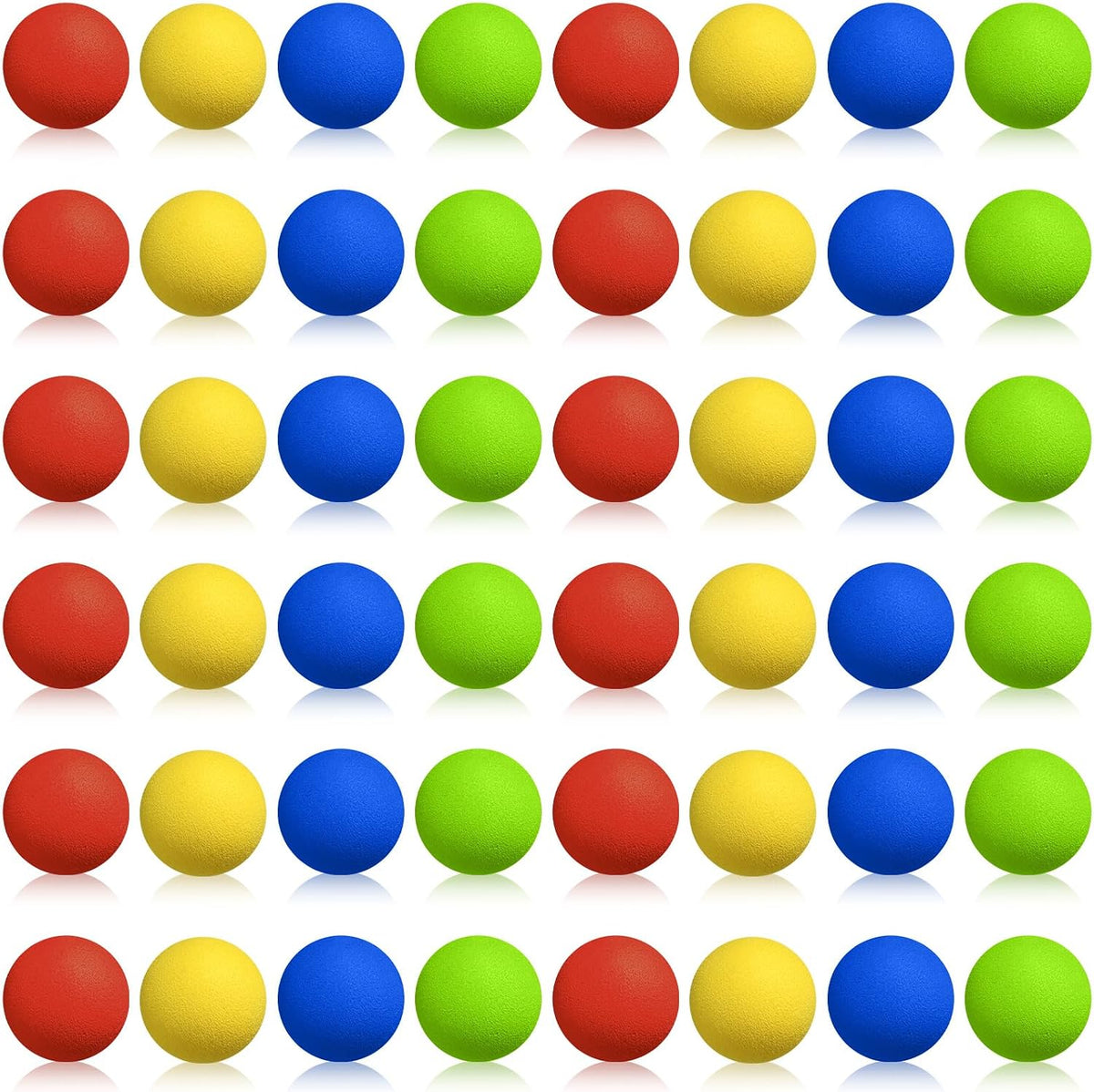 Sumind 48 piece soft foam ball refill pack, 1.2 inch balls in red, green, yellow and orange