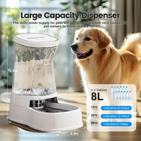 Automatic Dog Water Dispenser, Stainless Steel Bowls Feeder - White / 2.1 Gallon - image 2