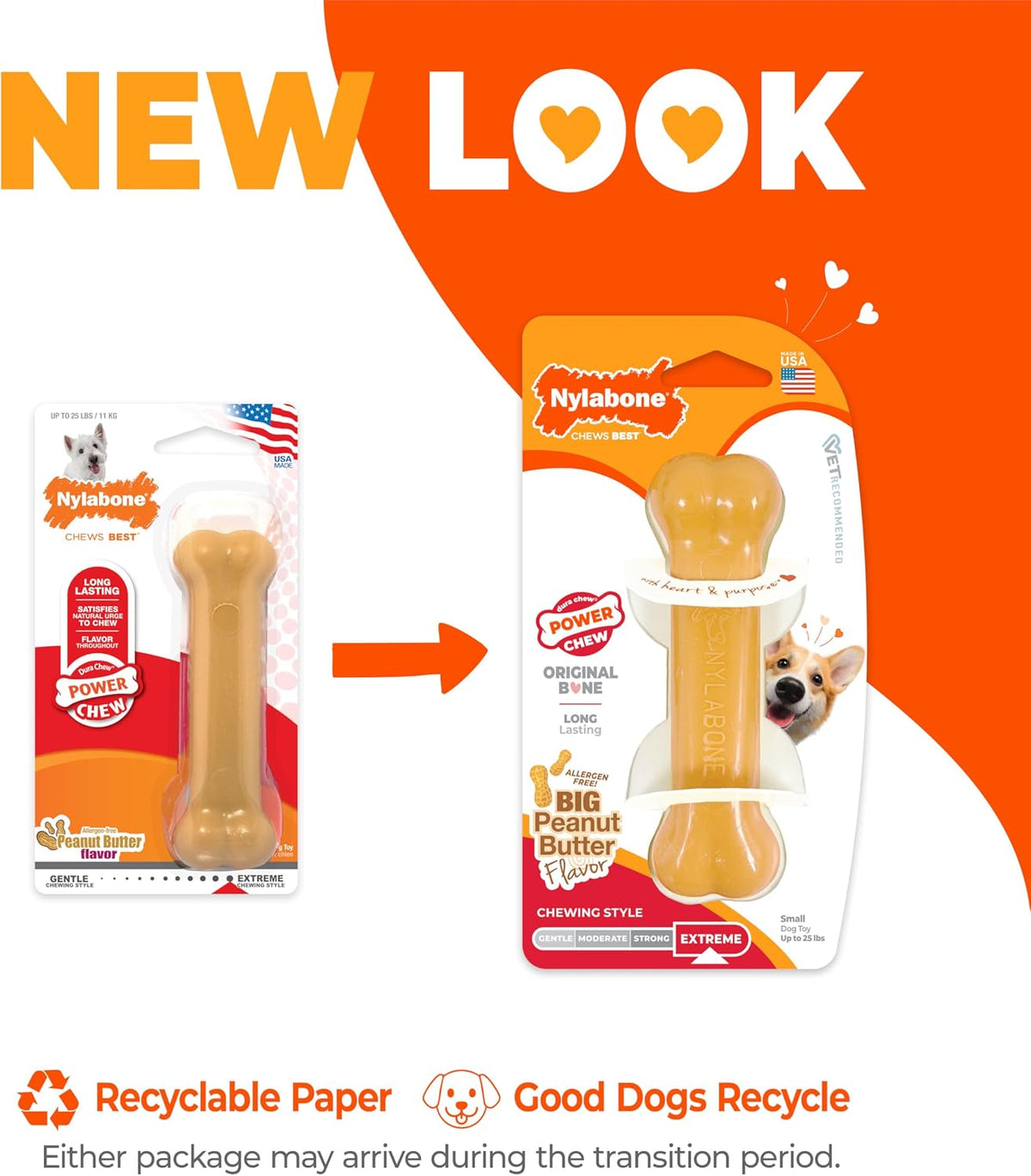 Nylabone Power Chew Original Bone Dog Chew Toys - Peanut Butter / Small (Pack of 1) - image 2