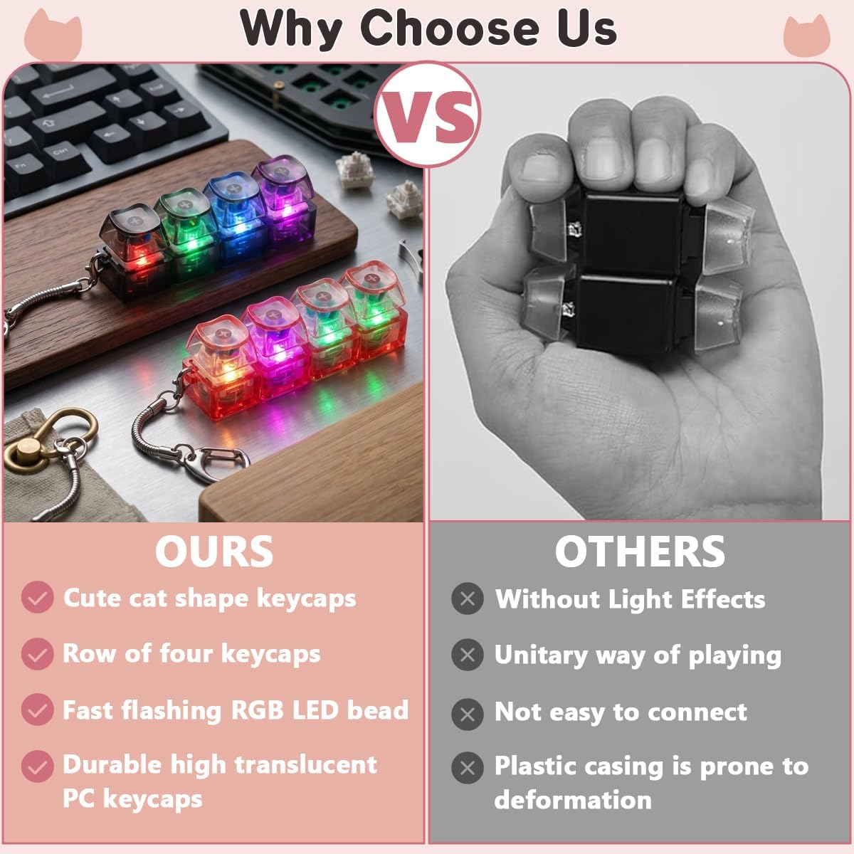 TYRIXKI 2 keyboard fidget toys, black and white heart shape clicker keychains - view 28