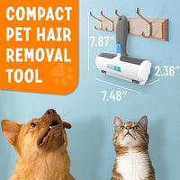 Triton Pet Hair Remover w/Fur Trapping Compartment - Easy to Use Pet Hair Removal Tool - Cat & Dog Hair Remover for Couch, Furniture, Clothes, Bedding, Car - Reusable Lint Roller