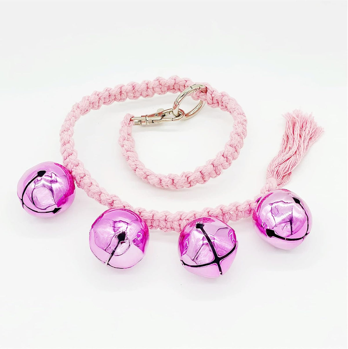 Dog Hanging Doorbells, 6 Extra Loud Dog Potty Training Bells - Mini Pink