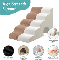 Extra Wide Dog Stairs with Tunnel, Detachable Large Pet Step for Small Medium Dog, Puppy or Cat, Ramp for High Bed, Couch, Sofa or Car, Stable, 19.7x33x22.4 inch, 5 Step, Light Brown