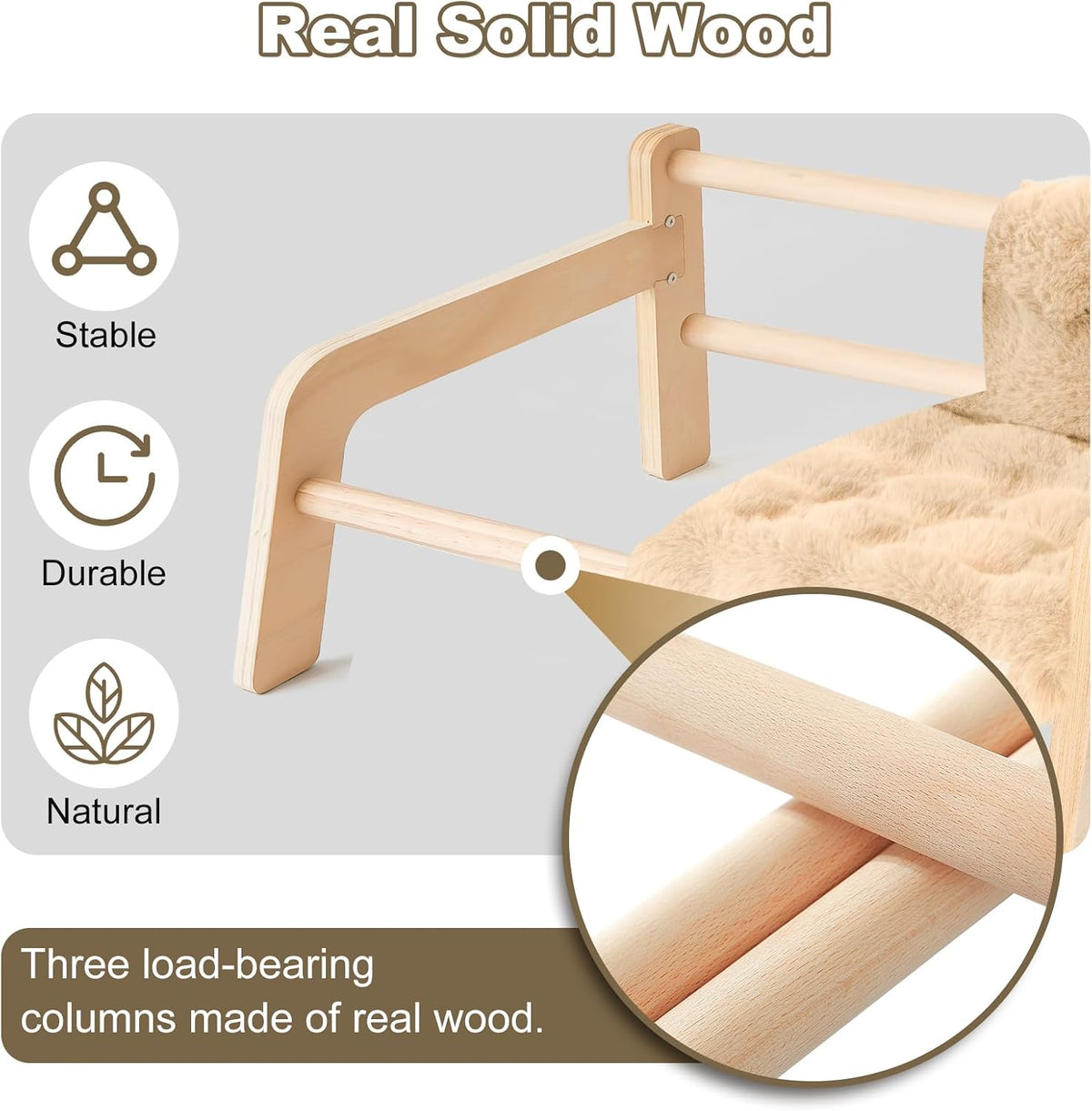 Elevated Cat Couch Bed for Indoor Cats - Brown - image 4