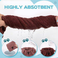 2 Pack Microfiber Dog Towels for Drying Dogs - Brown / 2-Pack - image 4
