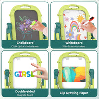 Kids Easel for Toddler Age 3 4 5 Magnetic Double-Sided Drawing Board - Green - image 3
