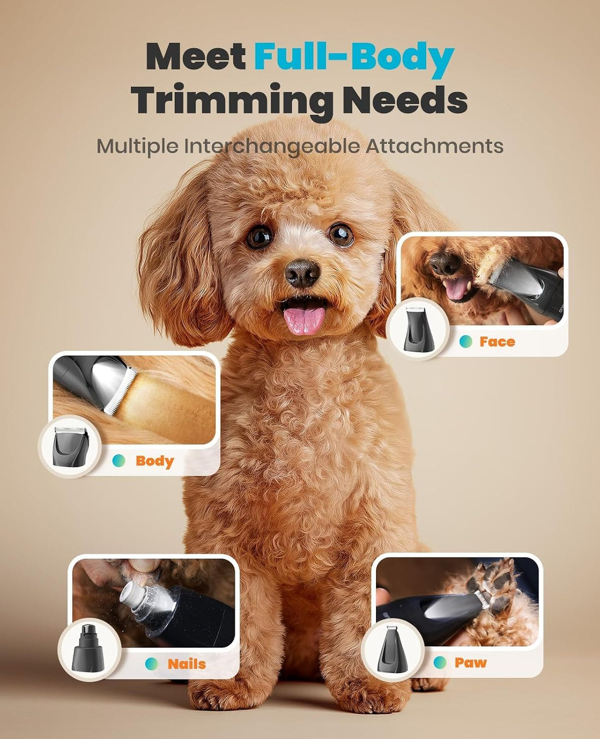 oneisall Professional 4-in-1 Dog Grooming Kit with LED Light – Essentials for Dogs - image 2