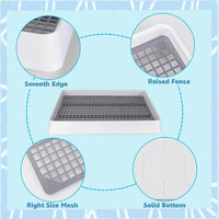 FHTONGE Extra Large Rabbit Litter Box Training Tray with Large Steel - 14.6x12x2.6"(40x30x6cm) / 2 Pcs 0.4" PP Grids - image 2