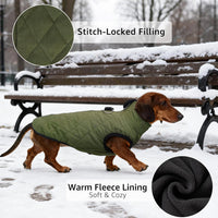 Winter Dog Vest Coat with Harness Built in – Essentials for Dogs - #1 Olive-Matte / L(Chest 20.5")-Dachshund - image 3