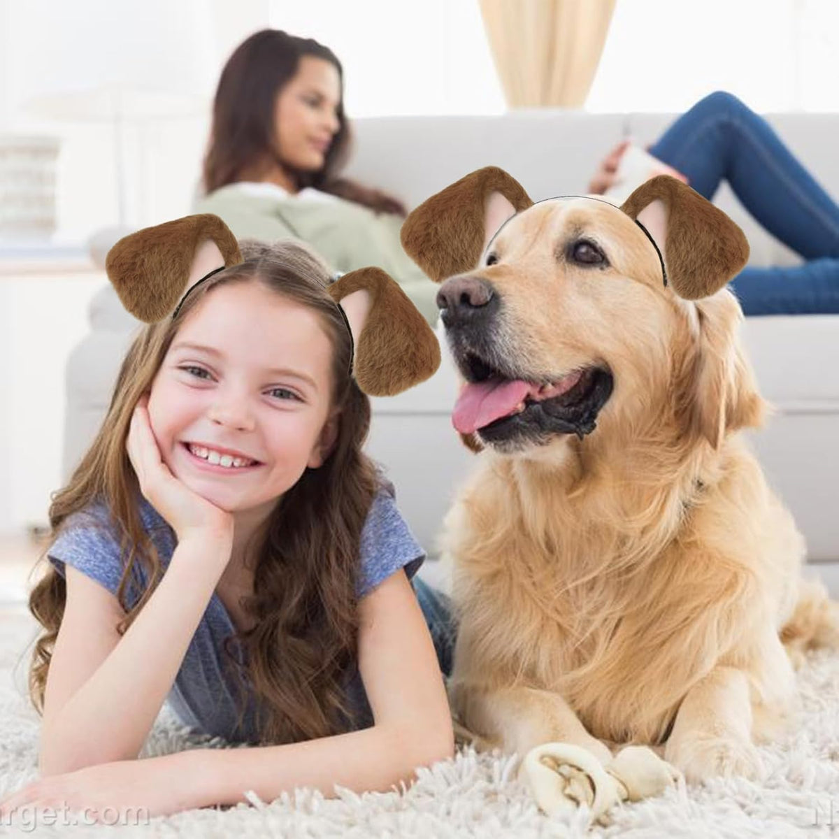 Beviliu Dog Ears Golden Movable - Brown & Pink / 1 Count (Pack of 1) - image 4