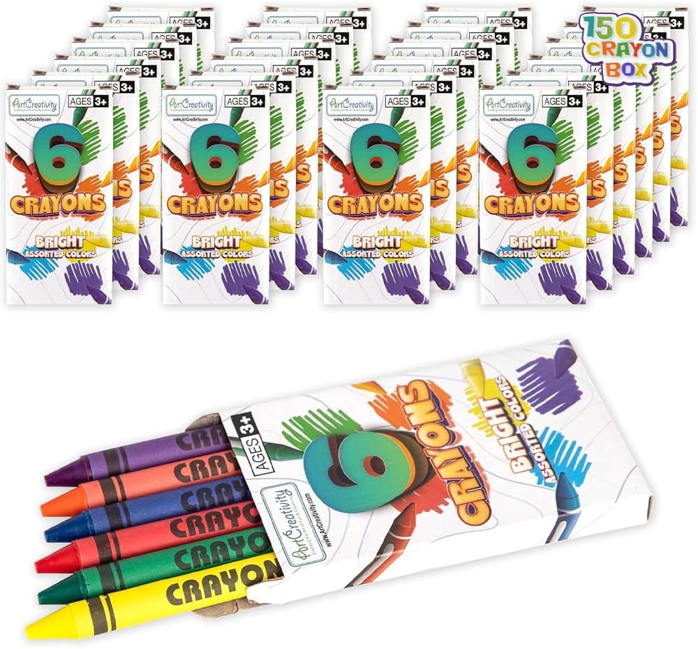 ArtCreativity Bulk Crayon Packs - 150 Set of 6-Packs (900 Ct)