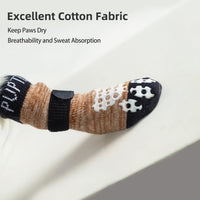 PUPTECK Anti-Slip Dog Socks with Double Sides Grips for Small Medium - Brown / X-Large (4 Count) - image 4