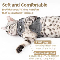 Cat Harness and Leash Set, Escape Proof Cat Vest, XL - Grey / XX-Large - image 3