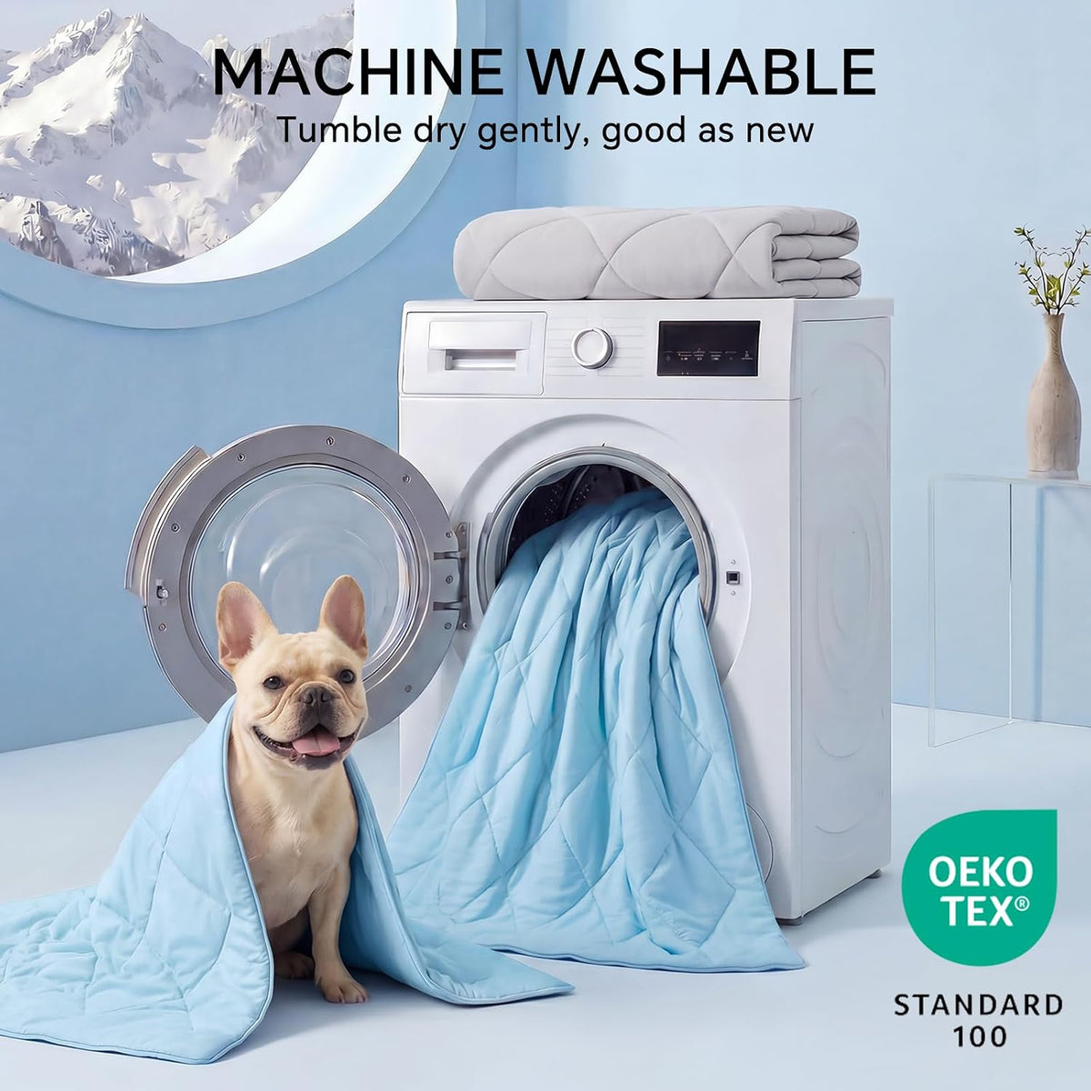 Luciphia Q-MAX>0.4 Cooling Dog Blanket Breathable Cold Pet Puppy Blue - Blue / 40x60 inches - image 3
