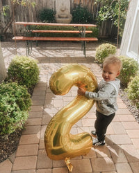 Blue Number 3 Balloon 40 Inch, 3 Balloon Number - Light Gold / Number 3 - image 4