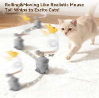 Migipaws Interactive MigiMouse Cat Toy 360° Rolling & Spin with Mesh - Grey - image 2