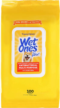 Wet Ones for Pets Antibacterial Dog Wipes - Tropical Splash / 100 Count (Pack of 1)