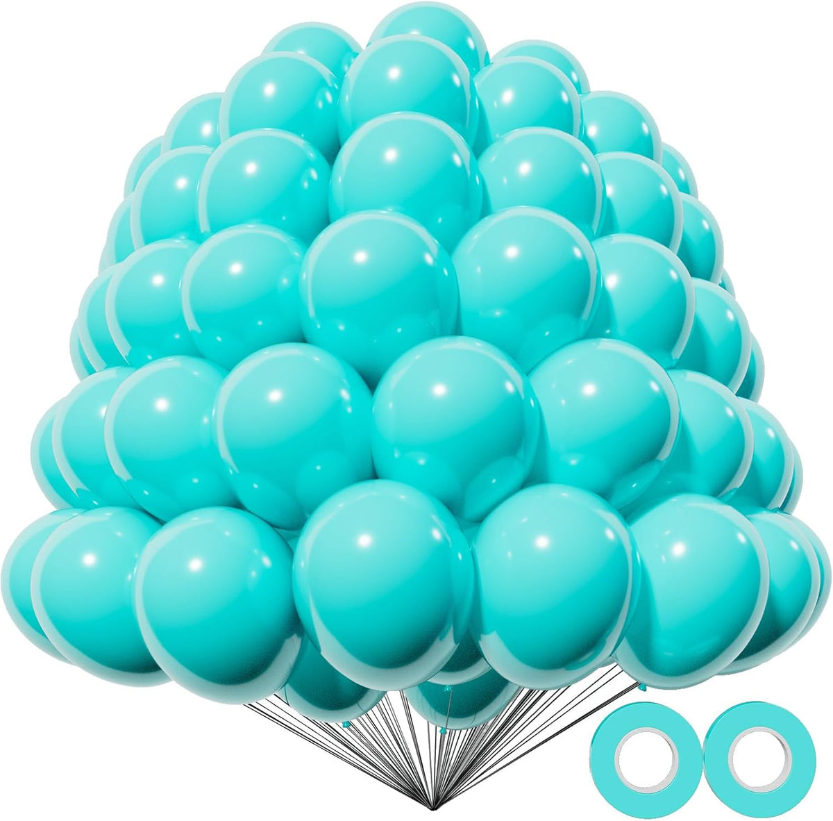 200pcs Balloons 5 Inch Assorted Colors - A18-teal Blue / 5inch (small)