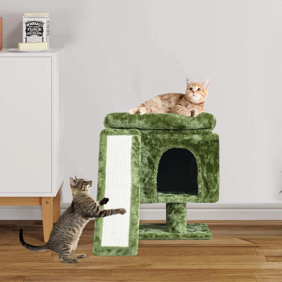 SYANDLVY Gothic Cat Tree with Coffin Bed for Indoor Cats - Green - image 3