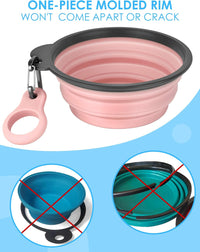 2 Pack Collapsible Dog Bowls with Bottle Carrier – Essentials for Dogs - Large (Pack of 2) / 7. Sky Blue & Pink - image 4