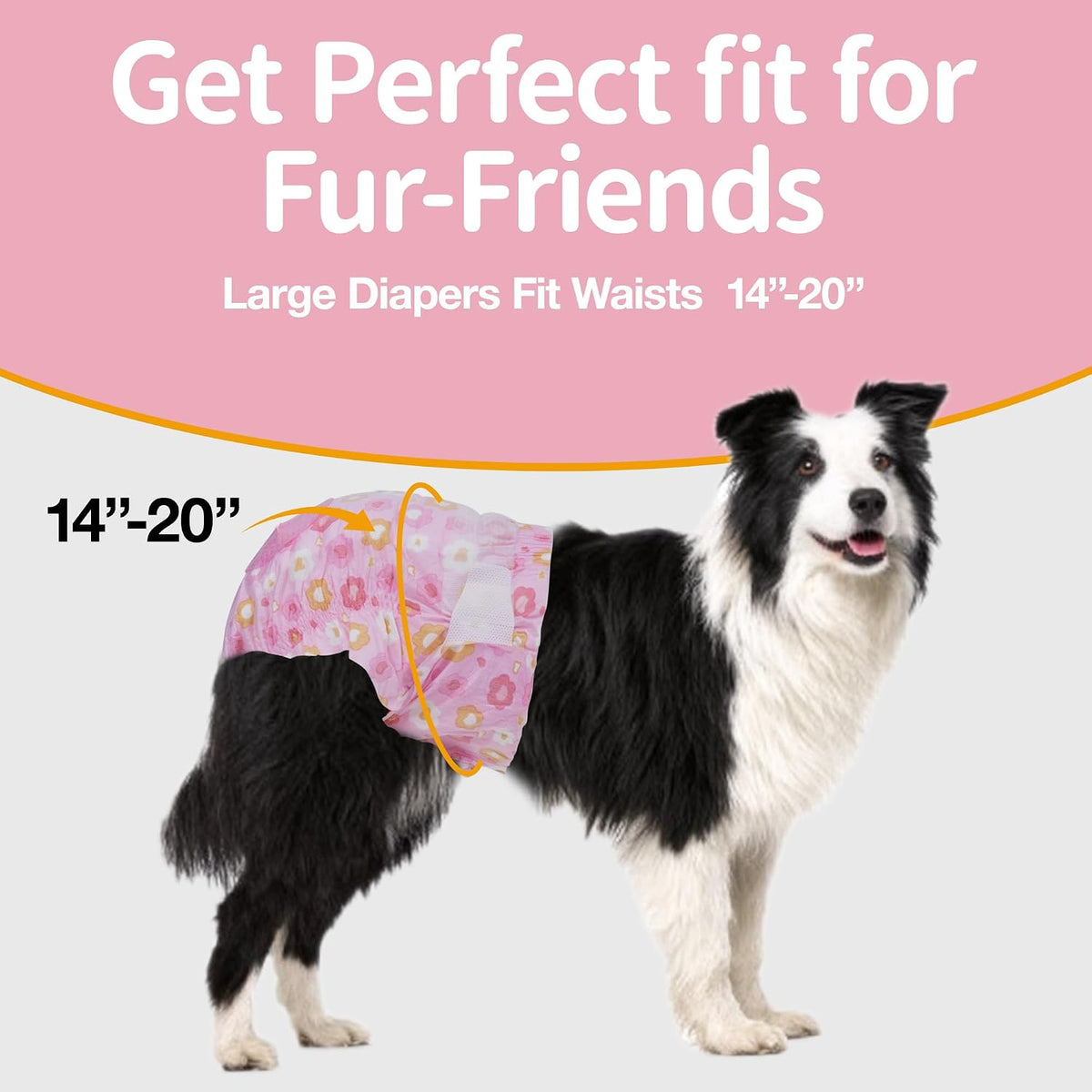 Pet Soft Dog Diapers Female, Disposable Female Dog Diaper - Pink Flower / Large(12Pcs) - image 2