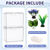 MoonOrange Mini Betta Fish Tank Kit with LED Light Base - Mini Tank 01 + 02 - image 4