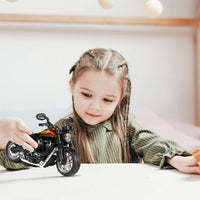CYYSFIVQZ black 1:14 die cast pull back toy motorcycle with lights and sounds - view 7