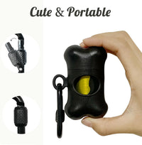 Bone-Shaped Dog Poop Bag Holder for Leash - Black / 15 Count (Pack of 1) - image 3