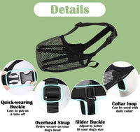 Mayerzon Soft Mesh Dog Muzzle for Small Medium Large Dogs Anti - Black / M [Snout Cir: 9.75"-10.75"] - image 4