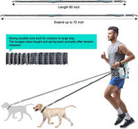 SHINE HAI Retractable Hands Free Dog Leash with Dual Bungees for 2 - Gray / For 2 Dog - image 4