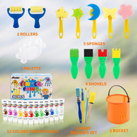 ABEIER Washable Finger Paint for Toddlers 1-3 - 12 tube with tools - image 3