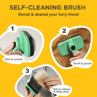 Deshedding Dog Brush for Shedding - Teal - image 3