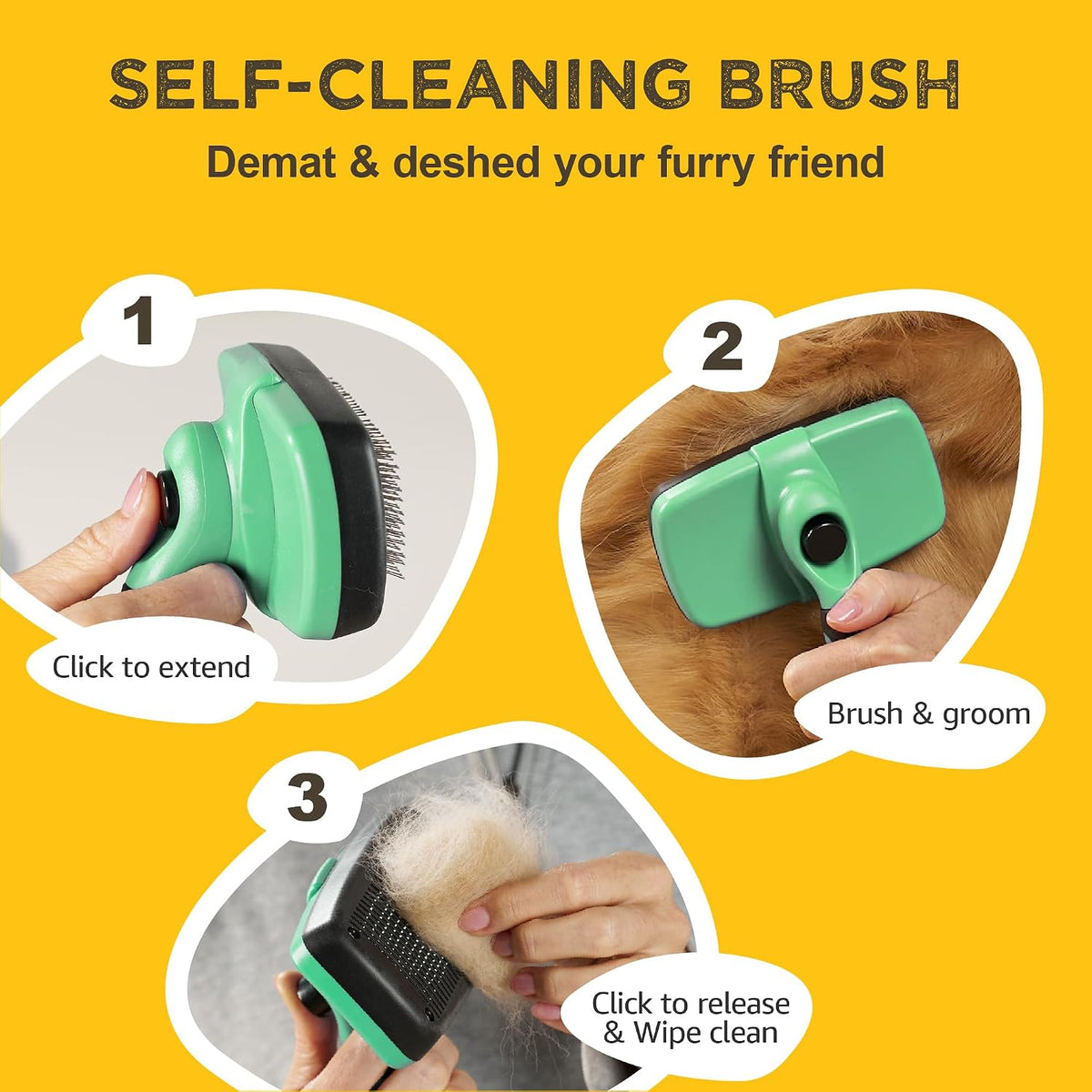Deshedding Dog Brush for Shedding - Teal - image 3